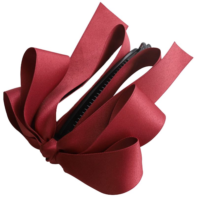 SOHO Bona Bow Banana Hair Clip - Dark Red - Hair Accessories | Fashiongirl