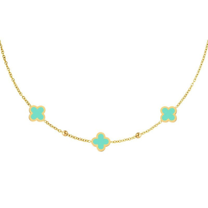 SOHO Clover Necklace - Gold/Green - Fashiongirl