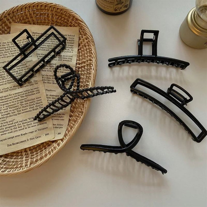 SOHO Iva Metal Hair Claw - Black - Hair Accessories
