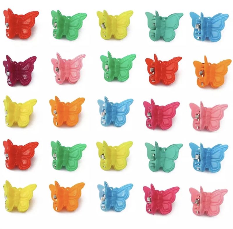 SOHO Mini Butterfly Hair Claws / Hair Decorations - 50 pcs Butterfly Hair Claws Multicolour - Hair Accessories