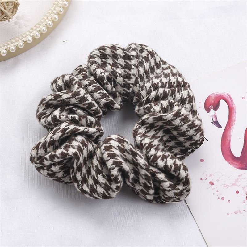 SOHO Pepita Scrunchie - Brown - Hair Accessories