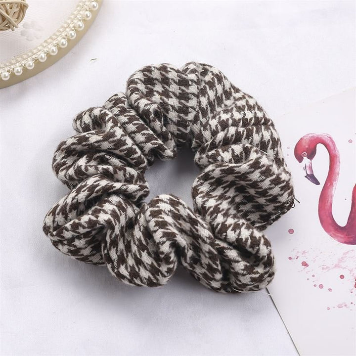 SOHO Pepita Scrunchie - Brown - Hair Accessories