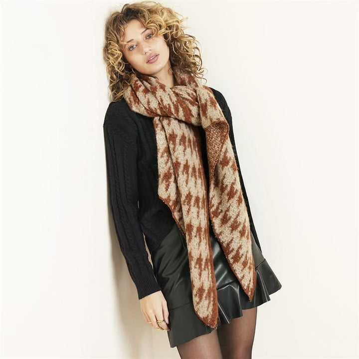 SOHO Two - Toned Scarf 185 x 55 cm - Brown - | Fashiongirl