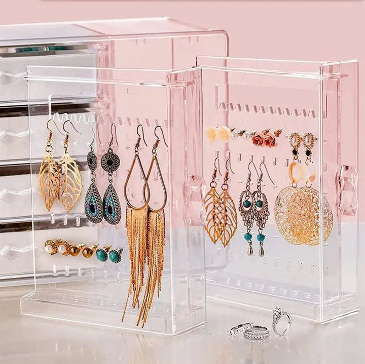 UNIQ Acrylic Jewellery Organiser with 4 drawers & 2 earring holders - SF 1142 - Organiser