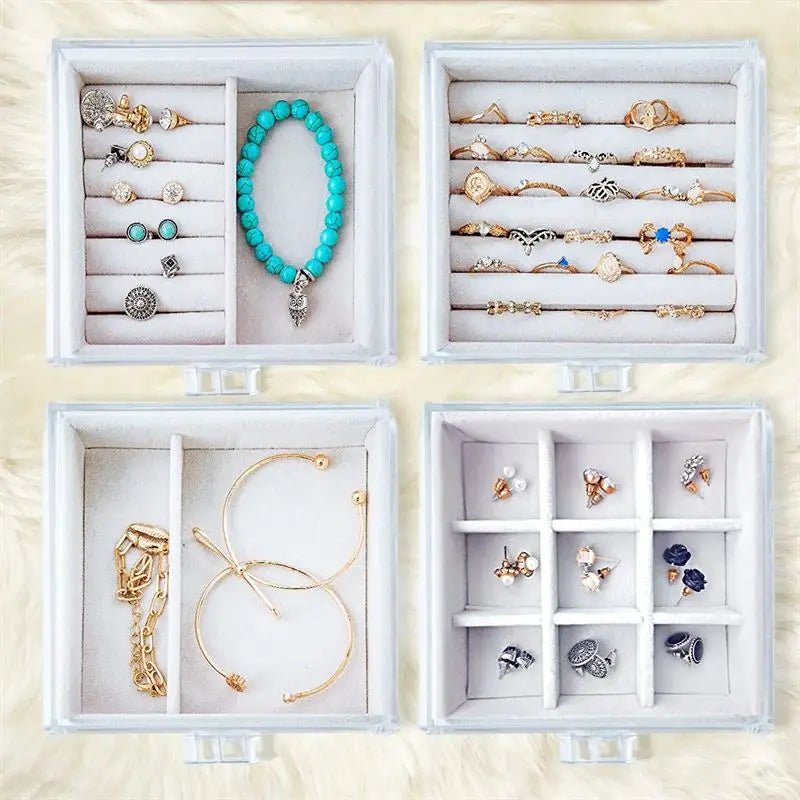 UNIQ Acrylic Jewellery Organiser with 4 drawers & 2 earring holders - SF 1142 - Organiser