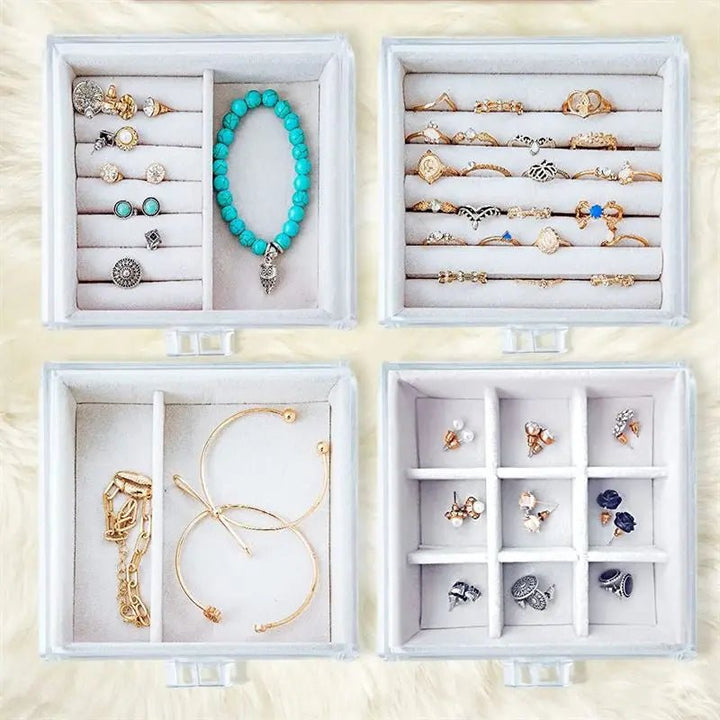 UNIQ Acrylic Jewellery Organiser with 4 drawers & 2 earring holders - SF 1142 - Organiser