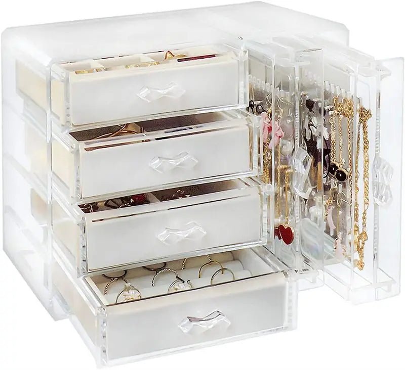 UNIQ Acrylic Jewellery Organiser with 4 drawers & 2 earring holders - SF 1142 - Organiser