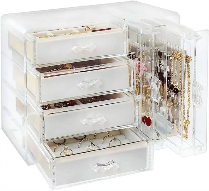 UNIQ Acrylic Jewellery Organiser with 4 drawers & 2 earring holders - SF 1142 - Organiser