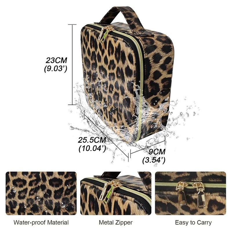 UNIQ makeup travel bag - Toiletry bag / Cosmetic bag for all your makeup - Leopard - Fashiongirl