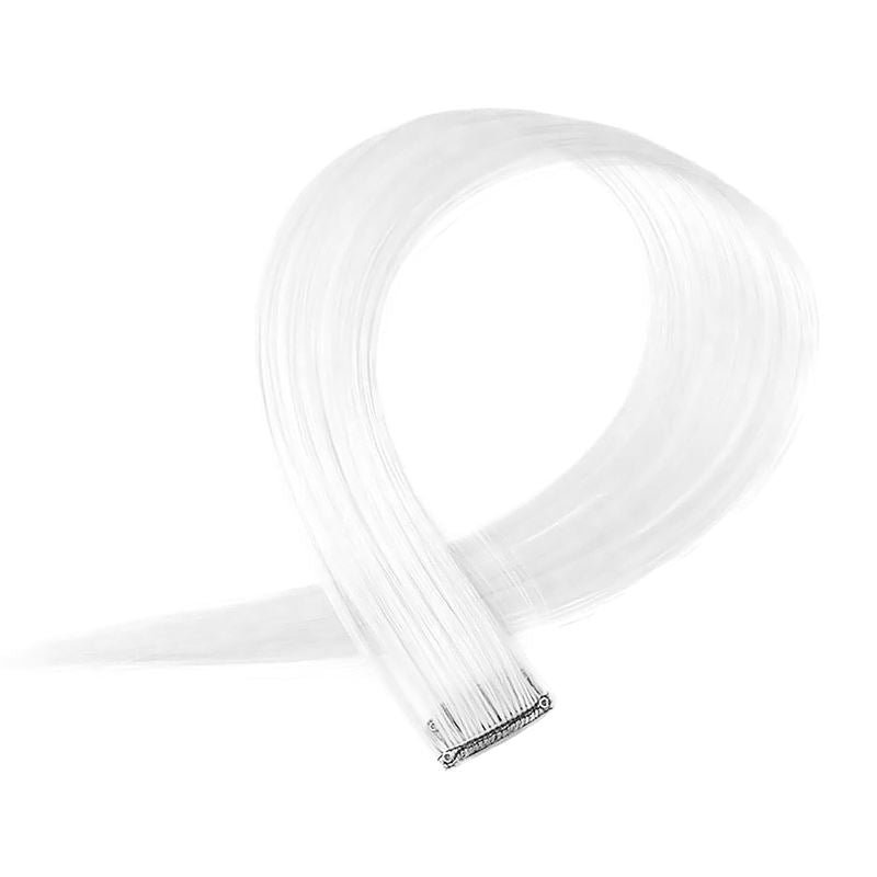 White, 50 cm - Crazy Colour Clip On - Fashiongirl