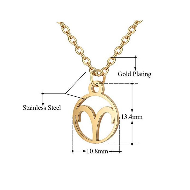 Zodiac necklace: Aquarius - Zodiac, Gold - Fashiongirl