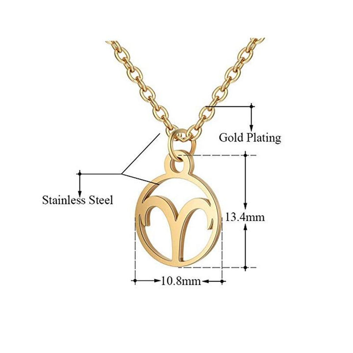 Zodiac necklace: Aries - Zodiac, Gold - Fashiongirl