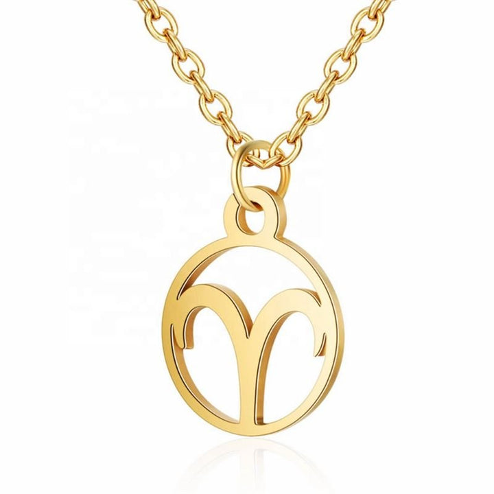 Zodiac necklace: Aries - Zodiac, Gold - Fashiongirl